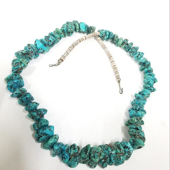Stunning vintage Old Pawn Native American kingman Turquoise and Heishi Necklace - Picture 9 of 16